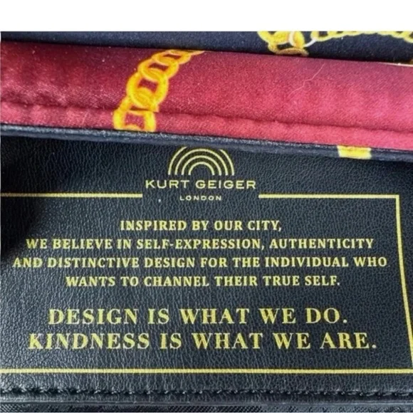 Kurt Geiger 🪢 NWT ❗️RARE Quilted Kensington with Scarf in Reversed Blue and Red - Picture 10 of 11